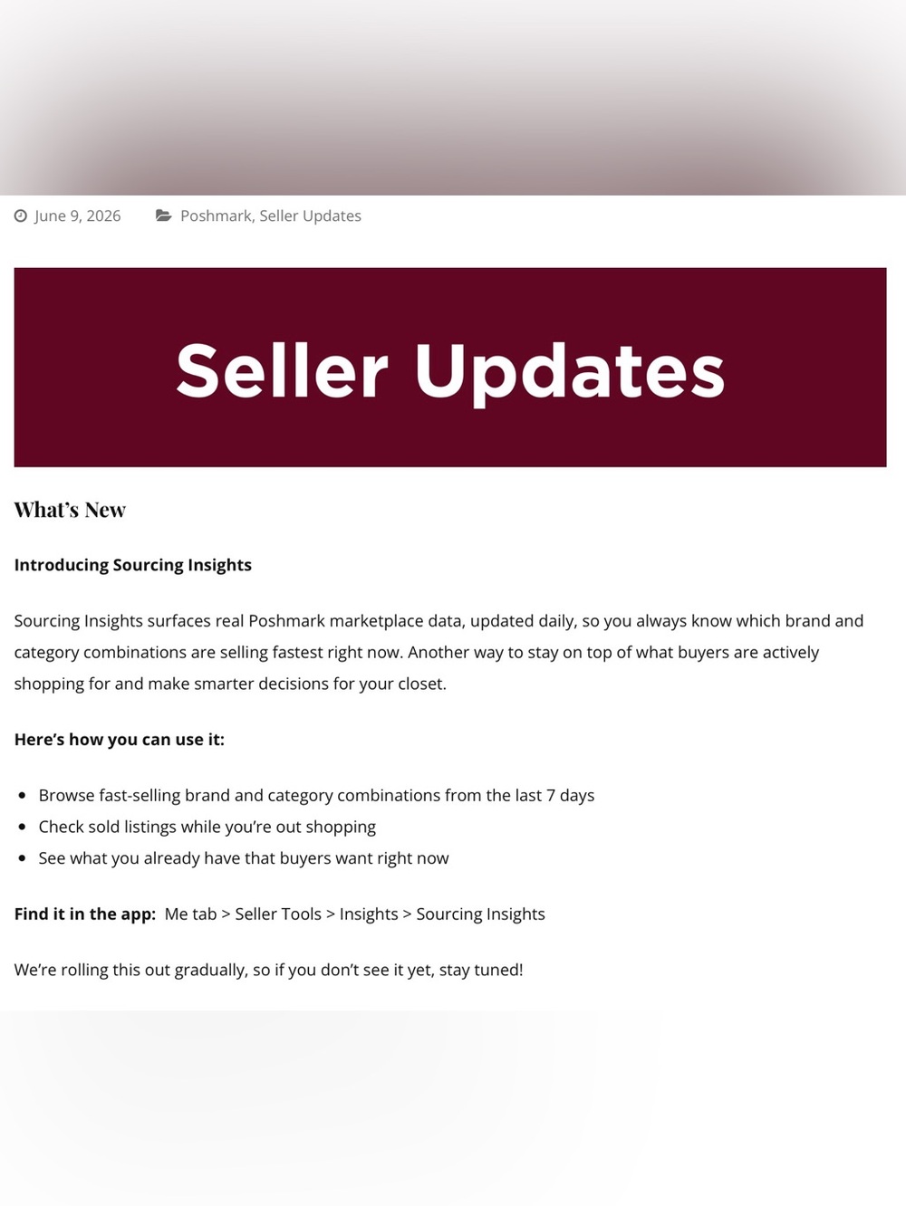 6/9 UPDATE ON BLOG SELLER EDUCATION & SUPPORT GROUP